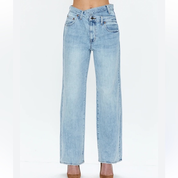 pistola Denim - Pistola Bobbie Mid Rise Loose Straight Leg Crossover Jeans